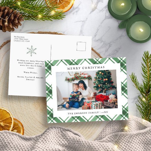 Christmas Plaid Holiday Briefkaart
