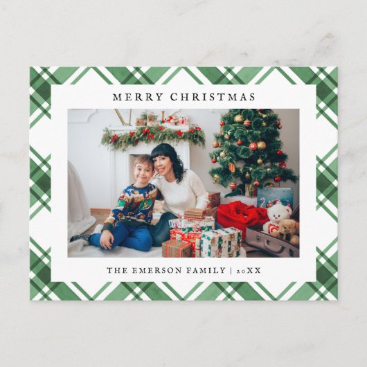 Christmas Plaid Holiday Briefkaart (Voorkant)