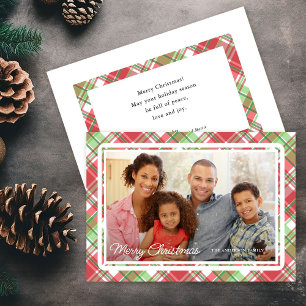 Christmas Plaid Horizontale Foto Platte Vakantie K Feestdagenkaart