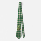Christmas Plaid in Scottish Green with Tree Stropdas (Voorkant)