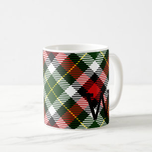 Christmas Plaid Monogram INITIAAL Feestelijke Vaka Koffiemok