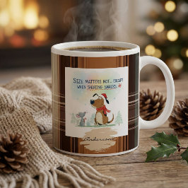 Christmas Plaid Mugs Cartoon illustration funny Extra Grote Beker