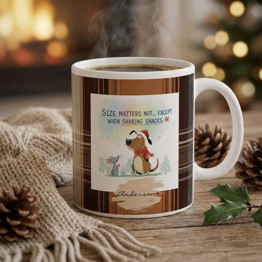 Christmas Plaid Mugs Cartoon illustration funny Extra Grote Beker