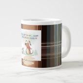 Christmas Plaid Mugs Cartoon illustration funny Extra Grote Beker (Voorkant rechts)
