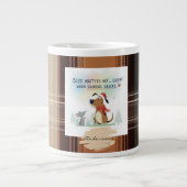 Christmas Plaid Mugs Cartoon illustration funny Extra Grote Beker (Voorkant)