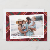 Christmas plaid one photo classic Carte de vacance (Devant)