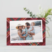 Christmas plaid one photo classic Carte de vacance (Debout devant)