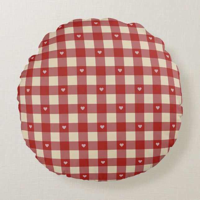 Christmas Plaid Pattern  Rond Kussen (Voorkant)