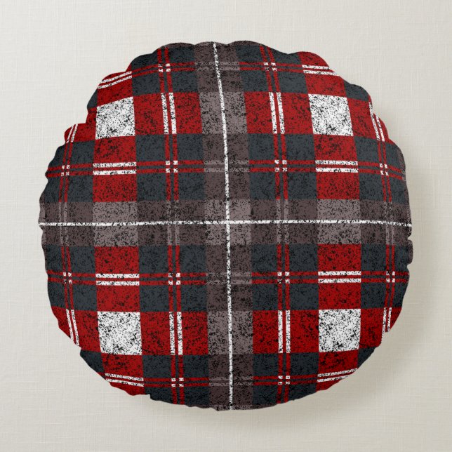 Christmas Plaid Pattern  Rond Kussen (Voorkant)