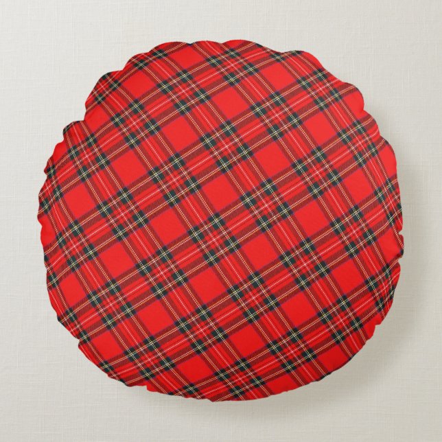 Christmas Plaid Pattern  Rond Kussen (Voorkant)