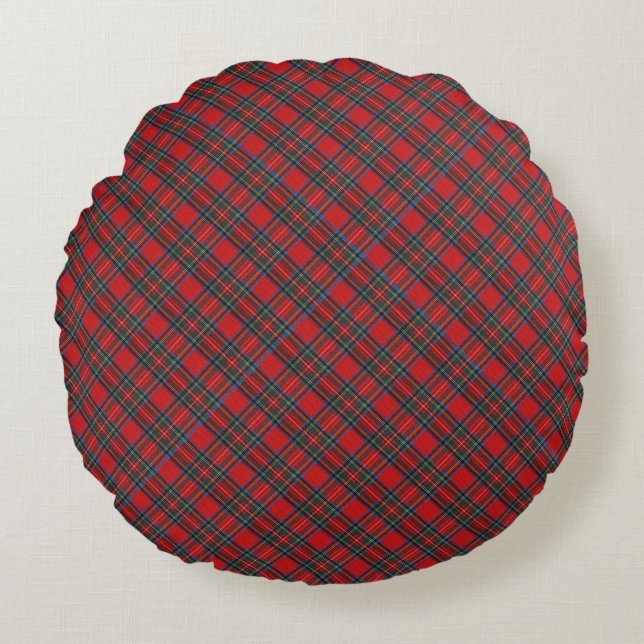 Christmas Plaid Pattern  Rond Kussen (Voorkant)