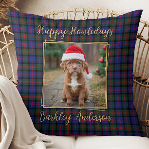 Christmas Plaid Personaliseer Simple Pet Dog 2 Fot Kussen