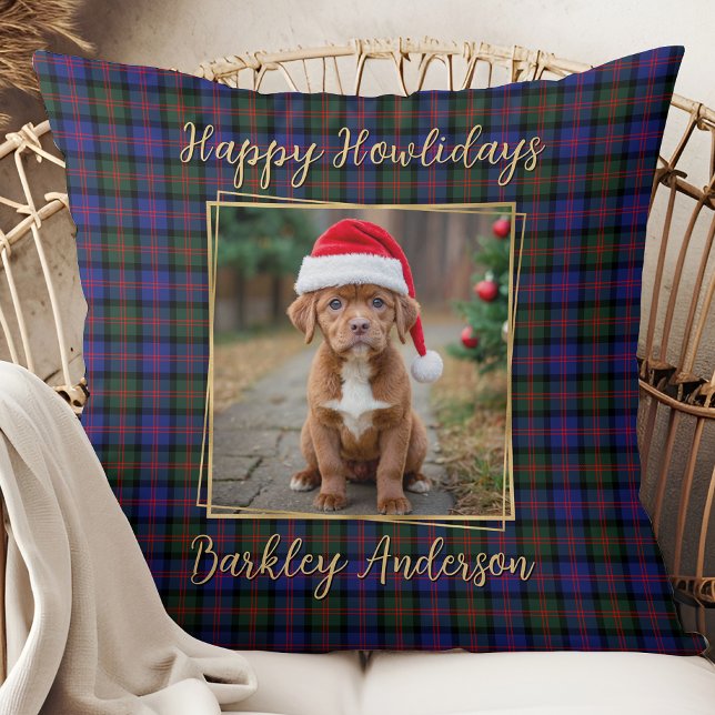 Christmas Plaid Personaliseer Simple Pet Dog 2 Fot Kussen (Creator heeft geüpload)