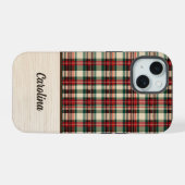 Christmas Plaid Phone Case | Personalized Name (Verso Horizontal)