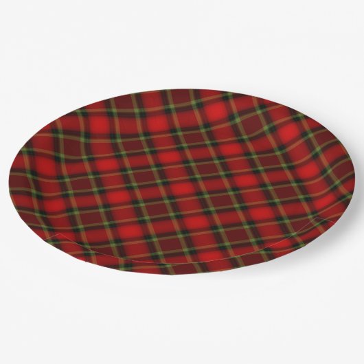 Christmas Plaid Plate Papieren Bordje (Gekanteld)