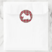 Christmas Plaid Schotse Terriër Hond Sticker (Tas)