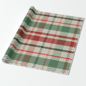 Christmas Plaid Tartan Pattern Cadeaupapier (Uitgerold)