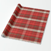 Christmas Plaid Tartan Pattern Cadeaupapier (Uitgerold)