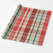 Christmas Plaid Tartan Pattern Cadeaupapier (Uitgerold)
