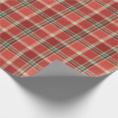 Christmas Plaid Tartan Pattern Cadeaupapier (Hoek)
