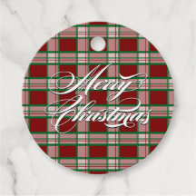 Christmas Plaid Vakantie Cadeau Labels