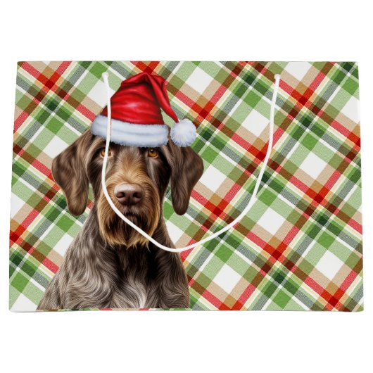 Christmas Plaid Wirehaired Pointer Dog Lover Groot Cadeauzakje (Voorkant)