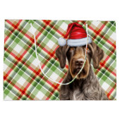 Christmas Plaid Wirehaired Pointer Dog Lover Groot Cadeauzakje (Achterkant)