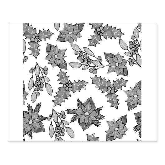Christmas plants pattern 	rubberstempel (Afrduk)