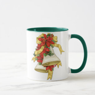 Christmas Poinsettia Bells Mok