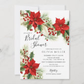 Christmas Poinsettia Flowers Vrijgezellenfeest Kaart (Voorkant)