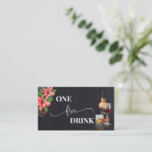 Christmas Poinsettia Free Drink Party Card Ticket (Debout devant)