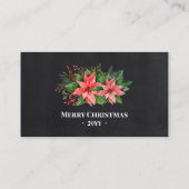 Christmas Poinsettia Free Drink Party Card Ticket (Dos)