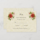 Christmas Poinsettia RSVP Invitation Insertion (Devant / Derrière)