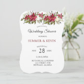 Christmas Poinsettia Wedding shower Invitation (Debout devant)