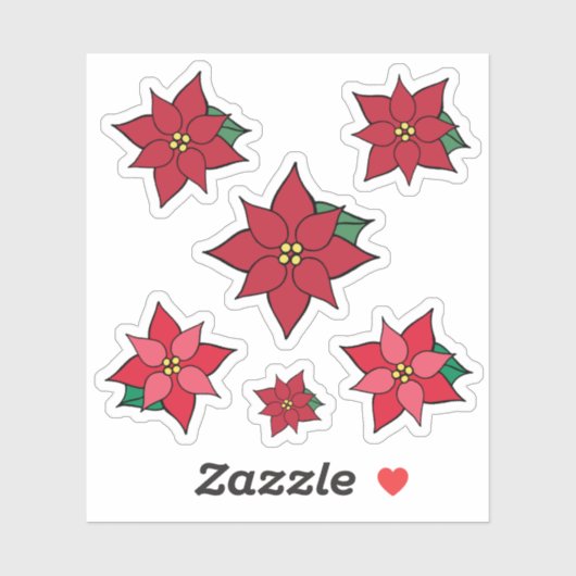 Christmas Poinsettias Variety Stickers (Vel)