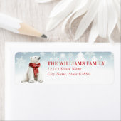 Christmas Polar Bear Return Address Labels (Insitu)