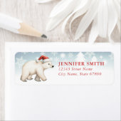 Christmas Polar Bear Return Address Labels (Insitu)