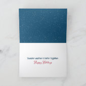 Christmas Polar Bears Around a Bonfire Kaart (Binnen)