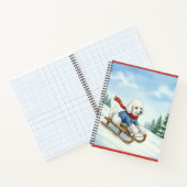 Christmas Poodle Sledding, Notebook Notitieboek (Binnen)