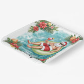 Christmas Pool Party with Santa Claus  Papieren Bordje (Gebogen)