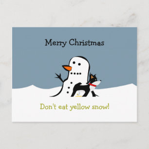 Christmas Postcard - Don't eat yellow snow! Briefkaart