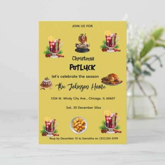 Christmas Potluck Invitation (Debout devant)