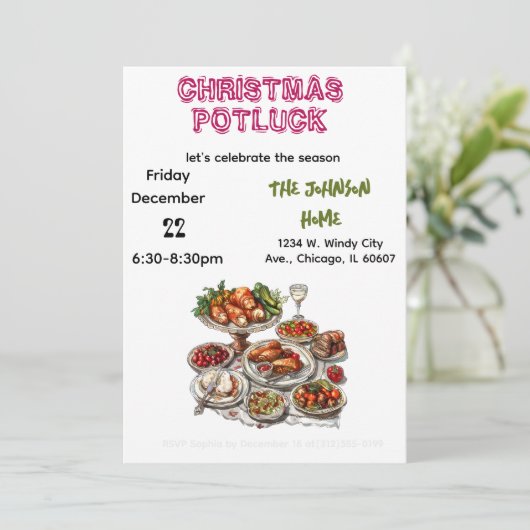 Christmas Potluck Invitation (Debout devant)