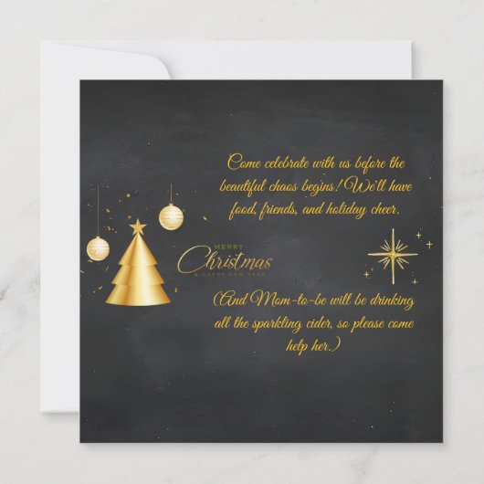 Christmas Pregnancy Chalkboard Invitation (Dos)