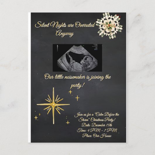 Christmas Pregnancy Chalkboard Invitation (Devant)