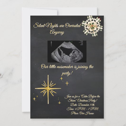 Christmas Pregnancy Chalkboard Invitation (Devant)