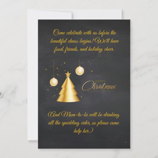 Christmas Pregnancy Chalkboard Invitation (Dos)