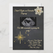 Christmas Pregnancy Chalkboard Invitation Kaart (Voorkant)