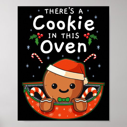 Christmas Pregnancy Gingerbread Man Baby Cookie In Poster (Voorkant)