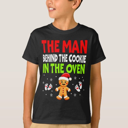 Christmas Pregnancy The Man Behind The Cookie In T T-shirt (Voorkant)